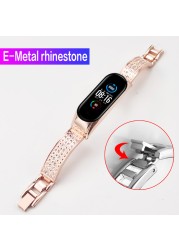 Metal Bracelet for Mi Band 2 3 4 5 6 NFC Stainless Steel Replacement Strap for Xiaomi Mi Band 5 Band4 Strap Miband 5 Accessories