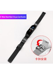 Metal Bracelet for Mi Band 2 3 4 5 6 NFC Stainless Steel Replacement Strap for Xiaomi Mi Band 5 Band4 Strap Miband 5 Accessories