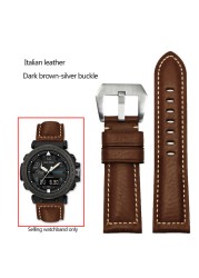 Frosted Cow Leather Italian Watchband for Casio PROTREK Series PRG-600/PRG-650/PRW-6600 Outdoor Sports Bracelet Strap 24mm