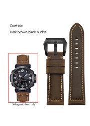 Frosted Cow Leather Italian Watchband for Casio PROTREK Series PRG-600/PRG-650/PRW-6600 Outdoor Sports Bracelet Strap 24mm