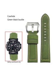 Frosted Cow Leather Italian Watchband for Casio PROTREK Series PRG-600/PRG-650/PRW-6600 Outdoor Sports Bracelet Strap 24mm