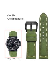 Frosted Cow Leather Italian Watchband for Casio PROTREK Series PRG-600/PRG-650/PRW-6600 Outdoor Sports Bracelet Strap 24mm