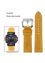 Frosted Cow Leather Italian Watchband for Casio PROTREK Series PRG-600/PRG-650/PRW-6600 Outdoor Sports Bracelet Strap 24mm