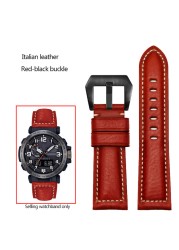 Frosted Cow Leather Italian Watchband for Casio PROTREK Series PRG-600/PRG-650/PRW-6600 Outdoor Sports Bracelet Strap 24mm