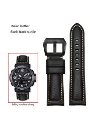 Frosted Cow Leather Italian Watchband for Casio PROTREK Series PRG-600/PRG-650/PRW-6600 Outdoor Sports Bracelet Strap 24mm