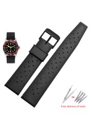 Premium Grade Tropic Rubber Watchband 20mm 22mm For S-Eiko SRP777J1 New Watch Straps Diving Waterproof Bracelet Black Blue Color