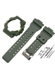 Watch Accessories Resin Strap Men Pin Buckle Strap Case for Casio G-SHOCK GA-110 GA-100 GD-1205146 5081 Waterproof Watch Band