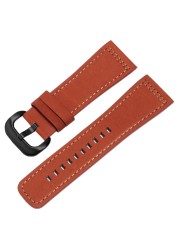 Frosted Genuine Leather Watchband 28mm Black Brown Strap Replacement Strap for S2 M2 P3 T2 Series Retro Watch Series