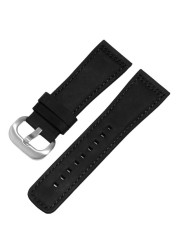 Frosted Genuine Leather Watchband 28mm Black Brown Strap Replacement Strap for S2 M2 P3 T2 Series Retro Watch Series