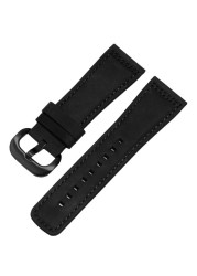 Frosted Genuine Leather Watchband 28mm Black Brown Strap Replacement Strap for S2 M2 P3 T2 Series Retro Watch Series