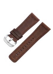 Frosted Genuine Leather Watchband 28mm Black Brown Strap Replacement Strap for S2 M2 P3 T2 Series Retro Watch Series