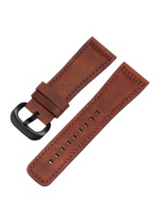 Frosted Genuine Leather Watchband 28mm Black Brown Strap Replacement Strap for S2 M2 P3 T2 Series Retro Watch Series