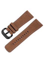 Frosted Genuine Leather Watchband 28mm Black Brown Strap Replacement Strap for S2 M2 P3 T2 Series Retro Watch Series