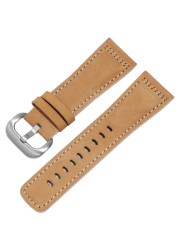 Frosted Genuine Leather Watchband 28mm Black Brown Strap Replacement Strap for S2 M2 P3 T2 Series Retro Watch Series