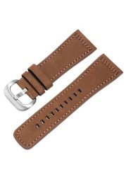 Frosted Genuine Leather Watchband 28mm Black Brown Strap Replacement Strap for S2 M2 P3 T2 Series Retro Watch Series