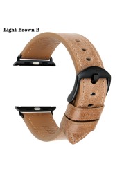 MAIKES Watch Accessories Leather Apple Watch Band 45mm 44mm 41mm 38mm for iWatch Bands Series 7 6 5 4 Watch Strap