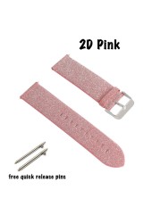 Samsung Galaxy Watch 42mm Smart Watch Strap Leather Strap For Galaxy Watch Active 2 Bling Replacement Glitter Watchband Bracelet