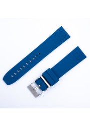 Silicone Watches Rubber Soft Band 20mm 22mm 24mm Watchband for Breitling Strap navitimer Avenger Superocean Logo Strap