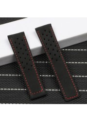 Quality 22mm Cow Leather Watchband for Tag Heuer Carrera Series Men's Band Watch Strap Wristband Accessories Folding Buckle