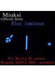 Miuksi Watch Silver Hands Green Blue Luminous Hands Fit NH35 NH36 ETA2824 2836 Miyota8205 8215 821A Mingzhu DG2813 3804 Movement