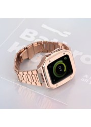 Metal Case for Apple Watch 45mm 44mm 7 6 SE 5 4 Stainless Steel Mod for IWatch 45mm 44mm Luxury Steel Case and Band DIY MOD Kit