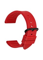 MAIKES New high quality fluororubber watchbands 20mm 22mm 24mm fashion sport strap rubber watch band watch bracelet strap