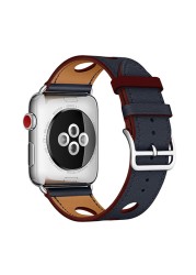 باند لآبل ووتش سلسلة 3 38 مللي متر 42 مللي متر لينة ثلاثة ثقوب جلدية للماء حزام ل iwatch سلسلة 4 5 6 SE 7 44 مللي متر 40 مللي متر 41 45 مللي متر