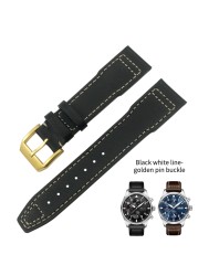 20mm 21mm 22mm High Quality Cowhide Genuine Leather Watchband Suitable for IWC Pilot Mark 18 Soft Brown Watch Strap Tang Clasp