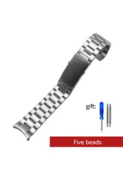18mm 20mm 22mm quality 316L silver stainless steel watch straps strap for omega seamaster speedmaster planet ocean strap