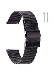 Stainless steel mesh watch band for men women, quick release mesh watch straps 16mm 18mm 19mm 20mm 21mm 22mm