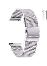 Stainless steel mesh watch band for men women, quick release mesh watch straps 16mm 18mm 19mm 20mm 21mm 22mm