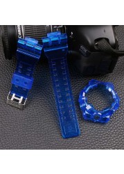 Watch Accessories 16mm Resin Strap for Casio G-SHOCK GA-700-710-735 Watch Transparent Strap Men & ML Sport Watch Case