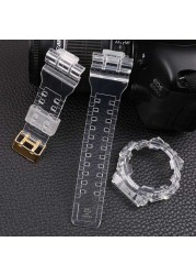 Watch Accessories 16mm Resin Strap for Casio G-SHOCK GA-700-710-735 Watch Transparent Strap Men & ML Sport Watch Case