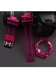 Watch Accessories 16mm Resin Strap for Casio G-SHOCK GA-700-710-735 Watch Transparent Strap Men & ML Sport Watch Case