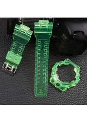 Watch Accessories 16mm Resin Strap for Casio G-SHOCK GA-700-710-735 Watch Transparent Strap Men & ML Sport Watch Case