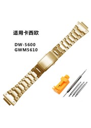 Metal Case + Bezel Strap for G-shock DW5600/5610 GW5600E Stainless Steel Watch Band for Casio DW/GW5000 DW5035 Watch Accessories