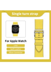 Kebitt High Quality Genuine Leather Single Round iWatch Smart Watch Strap for Apple Watch 7 6 Se 5 4 3 Strap 40mm 44mm 41mm 45mm