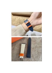 Kebitt High Quality Genuine Leather Single Round iWatch Smart Watch Strap for Apple Watch 7 6 Se 5 4 3 Strap 40mm 44mm 41mm 45mm