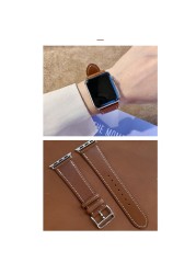 Kebitt High Quality Genuine Leather Single Round iWatch Smart Watch Strap for Apple Watch 7 6 Se 5 4 3 Strap 40mm 44mm 41mm 45mm