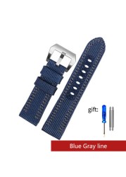 For Panerai Watch Strap Pam00984 00985 PAM111 PAM441 Stealth Nylon Leather Sole Bracelet Accessory 24 26mm Big Size For Men