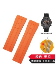 لا الغبار Watchband ل المواطن الهواء النسر قوس الفم حزام ساعة مطاطي Mido الدفة M005 مقاوم للماء ساعة سوداء الفرقة 23 مللي متر