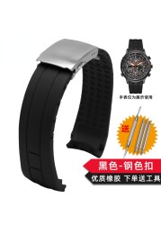 لا الغبار Watchband ل المواطن الهواء النسر قوس الفم حزام ساعة مطاطي Mido الدفة M005 مقاوم للماء ساعة سوداء الفرقة 23 مللي متر