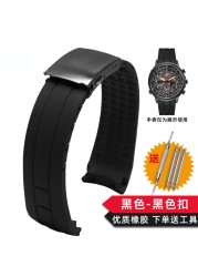 لا الغبار Watchband ل المواطن الهواء النسر قوس الفم حزام ساعة مطاطي Mido الدفة M005 مقاوم للماء ساعة سوداء الفرقة 23 مللي متر