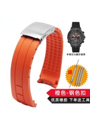 لا الغبار Watchband ل المواطن الهواء النسر قوس الفم حزام ساعة مطاطي Mido الدفة M005 مقاوم للماء ساعة سوداء الفرقة 23 مللي متر