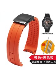 لا الغبار Watchband ل المواطن الهواء النسر قوس الفم حزام ساعة مطاطي Mido الدفة M005 مقاوم للماء ساعة سوداء الفرقة 23 مللي متر