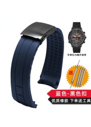 لا الغبار Watchband ل المواطن الهواء النسر قوس الفم حزام ساعة مطاطي Mido الدفة M005 مقاوم للماء ساعة سوداء الفرقة 23 مللي متر