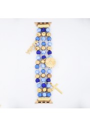 Ladies Fashion Birthstone Strap for Apple Watch Band 40mm 41mm 44mm 45mm Woman Jewelry Bracelet Band for iwatch Series 7 6 SE 5 4 3