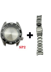 Solid 20mm Width Sterile Black PVD Coated Watchband Stainless Steel Folding Clasp Suitable for SPB185/187 Watches