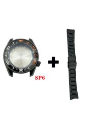 Solid 20mm Width Sterile Black PVD Coated Watchband Stainless Steel Folding Clasp Suitable for SPB185/187 Watches