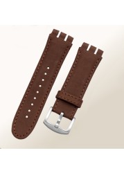 23mm Genuine Calf Leather Watchband Steel Clasp for Swatch Burlesque YOS440 449 448 401G Watch Strap Watchband Bracelet Wrist Man